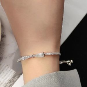 Bracelet 925 Sterling Silver Plated Bow Tennis bowknot knot adjustable NEW
